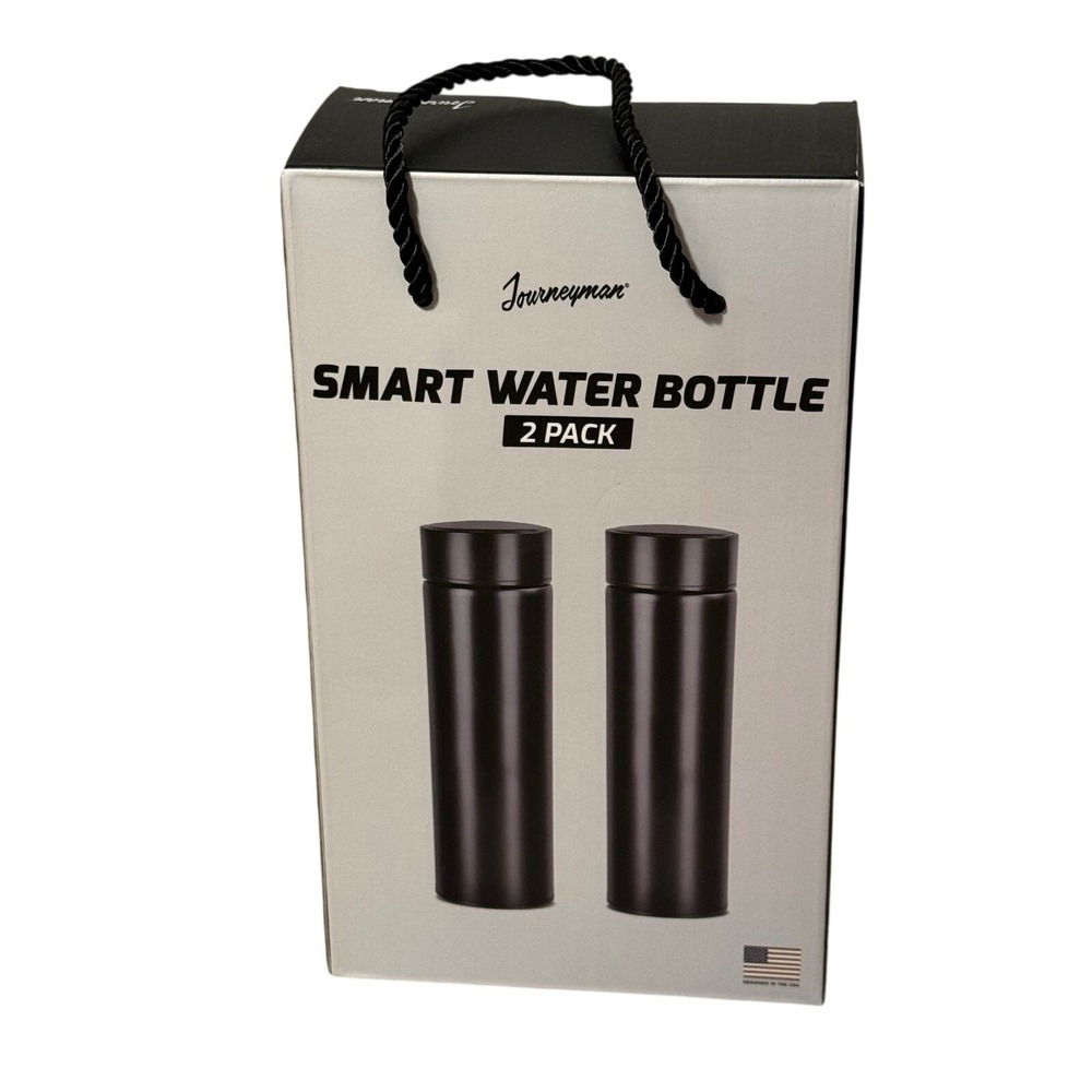 Journeyman Smart Water Bottle 2 Pack Black Digital Temperature Display New